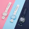 Armbanduhren, Sport-Quarz-Monduhren für Herren, modische Planet-Serie, Herren-Armbanduhr aus Leder mit Klettverschluss