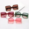 Солнцезащитные очки, модные женские брендовые дизайнерские квадратные солнцезащитные очки ярких цветов Ins, женские очки в большой оправе с градиентными оттенками