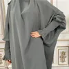 Abbigliamento etnico Eid Abaya con cappuccio Hijab Indumento di preghiera sopra le donne musulmane Abito a due pezzi Set Khimar islamico Abaya Burqa Kaftan Robe