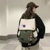 Mochila harajuku júnior estudante do ensino médio ins legal moda simples lona grande capacidade saco de computador feminina ita