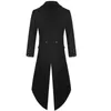 Men's Trench Coats Fashion Men Tailcoat Mens Jacket Victorian Black Breathable Retro S-4XL Size Steampunk Clothes Comfortable