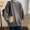 Moletons masculinos primavera outono camurça moletom para homens moda casual oversized streetwear cor sólida hip hop marca roupas masculinas