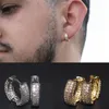 Boucles d'oreilles créoles en cristal et zircone pour hommes, bijoux de qualité supérieure, hypoallergéniques, en cuivre, Rock Party, Hip Hop, Punk, rappeur, cadeau