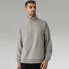 2024 nouvelle veste pour hommes Lu align Lemon Yoga Coat LL chemise à manches longues pour hommes état stable automne/hiver peluche décontractée col debout pull à fermeture éclair haut de sport en plein air Jogger