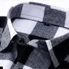 Chemises décontractées pour hommes 2024 printemps et automne coton brossé flanelle chemise à carreaux à manches longues sans repassage coupe ajustée mode d'affaires