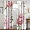 Curtain Watercolor Oil Painting With White Flowers Two Curtains 2 Pieces Thin Drape For Living Room Bedroom Window Decor