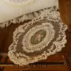 Placemats 1PC Eetkamer Cover Geborduurde Doek Elegante Ronde Kant Tafelkleed Koffie Onderzetters Servet Party Bruiloft Decoratie