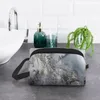 Cosmetic Bags Gray Marble Texture Abstract Pattern Toiletry Bag Modern Geometric Graphic Makeup Organizer Beauty Storage Dopp Kit Box