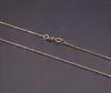 Kedjor äkta AU750 Pure Solid 18k Yellow Gold Chain Women Lucky 1mm många pärlor länkhalsband 2.95 g stämpel