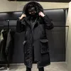 Mannen Winter Warme Jas Dikke Casual Capuchon Lange Down Windjack Mannen Jas Merk Oversized Zwart Winddicht Mannen Parka 231229