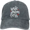 Vintage Baseball Cap Wife Mom Boss Denim Hats Adjustable Trucker Hats Dad Cap