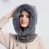 Chapéu de gorro de inverno para mulheres boné de malha lã acampamento esportes ao ar livre grosso lã pescoço cachecol bonés balaclava máscara bonnet chapéus conjunto 231229