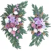 Dekorativa blommor Bröllop Välkommen Card Florals Rose Pion Sunflower Artificial Creative Sign Corner Floral For Party Event Decor Garland