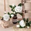 Decorative Flowers Velvet Ruyi Rose Imitation Flower Wedding Supplies Home Decoration Dragon Boat Silk Artificial MW0336