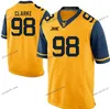 West Virginia Mountaineers College Football Jerseys McAfee 40 Will Clarke 98 Mix Order Sport Jersey-Factory Outlet