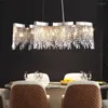 Kroonluchters Zilveren Kristallen Kroonluchter Voor Eetkamer Creatief Ontwerp Keuken Hanglamp Modern Home Decor Binnenverlichting Luxe Glans