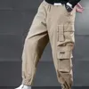 Мужские брюки-карго для холодной погоды, мужские зимние толстые флисовые подкладки с эластичной резинкой на талии и несколькими карманами для бега