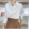 Women's Blouses White Satin Elegant Women Long Sleeve Office Ladies Chic Shirts Korean Fashion Design Sense Spring Autumn Female