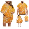 Casual Dresses Wholesale Order Hawaiian Tribe Polynesian Plumeria Print Women's Plus-size Custom Slim Showing Dress Matching Family Clothing