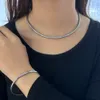 Pulseira sólida de moda popular com colar de rosto liso simples, conjunto de pulseira em forma de C de aço inoxidável 18K ouro feminino