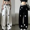 Pantalons Femmes Japonais Y2K Jeans Harajuku Star Print Femmes Polyvalent Taille Haute Mode Coréenne Pantalon Droit Hip Hop Street Vêtements