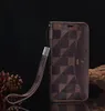 Designer skórzana karta portfela Paski telefoniczne dla iPhone'a 14 13 12 11 Pro Max Brown Flower 14pro 13pro 12pro 11pro Case X XS XR 8 2490939