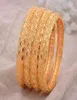 24k 4pcslot Dubai India Etiopiska gula solid guldfyllda härliga armband för kvinnors flickor Party smycken banglesbracelet presenter6573029