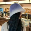 Autumn and Winter Color-changing Rabbit Hair Basin Hat Show Face Small Outdoor Travel Warm Ladies Fashion Bucket Hat 231229