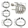 Medium Size Stainless Steel Male Chastity Device Cock Cage Penis Ring Lock Belt Adult Game Sleeves Sex Toys 240102