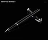 Monte Mount High Quality Black Silver Rollerball Pen 07mm Black Ink Refill Metal Ballpoint Pen for Student School Supplies13021584