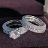 925 Sterling Silver luxury bold big wedding Rings set for bridal Women Engagement african finger christmas gift Jewelry r4428291H