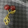 cherry charm Luxury Parts Accessories Handbag pendant keychain women's exquisite crystal Cherry car accessories high-grade pendant