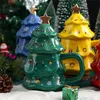 Ceramic Coffee Mugs with Christmas Tree Milk Tea Cup Korean Style Oatmeal Breakfast Mug Kitchen Drinkware Hand 240102