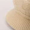 Mulheres inverno sólido acrílico torção flor malha chapéu quente feminino coelho cabelo mais veludo pelúcia engrossado boné de beisebol borda r19 231229