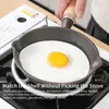 Pans Iron Small Egg Pan Cast Skillet Frying With Dual Drip-Spouts Cooking Pot For Indoor Outdoor Camping
