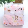 born Swaddle Coral Fleece Cartoon Double Layer Blankets Kids Envelope Stroller Wrap For Baby Bedding Blankets 231229