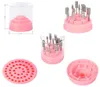 Hela nya 48 Holes Nail Drill Bit Holder Exhibition Stand Display med Acrylic Cover Pro Nail Art Container Storage Box Manic3800936