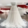 Charmoso laço boho vestido de casamento sexy aberto volta boêmio vestido de noiva 2024 país vestidos de noiva sem mangas tule elegante uma linha de fadas vestidos de novia robe mariee