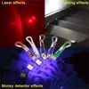 Nieuwe multifunctionele Mini 3 in1 LED Laserlicht Pointer Sleutelhanger Zaklampen Mini Zaklamp Zaklamp Geld Detector Licht DHL FEDEX