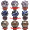 40MM Gemstones Sphere Healing Crystals Home Decoration Reiki Wicca Natural Stones Ball Mineral Polished Gem Massage Globe Gift240102