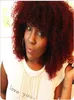 Новые афро короткие вьющиеся парики красного цвета для чернокожих женщин, американский натуральный бразильский парик, полный черный блондин с челкой, синтетическое тепло resi8870319