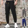 Calça masculina calça de moletom de cor sólida companheiro duplo bolso duplo slim esportado outono extracty retro retro conforto sportswear