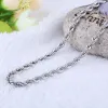 Hot Sale Retail Wholesale 14K White Gold Necklace Women Man Necklace 2mm 16,18,20,22,24 26 28 30 Inch Twist Rope Chain Jewelry