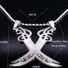 Retro Imam Ali Sword Muslim Islam Knife Necklace Jewelry Stainless Steel Arabic Pendant Necklaces For Men Women jewlery N403S02 Y0251l