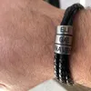 Collane Braccialetti da uomo in vera pelle personalizzati Incisioni laser personalizzate Nomi per famiglie e bambini Bracciale a 3 strati Regalo per la festa del papà