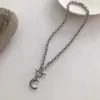 Collane con ciondolo 2024 Collana coreana a forma di mezzaluna in acciaio al titanio squisita, luna inossidabile, regalo di San Valentino