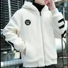 Ullrockar Mäns kläder Korean dragkedja Casual Cotton Padded Jacket Herrens höst Fashion Pocket Långärmjacka 240102