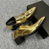 Gold Height Increase Men Shoes Formal Leather Slip-On High Heels Dress Shoes Wedding 38-46 Career Work Shoes 240102