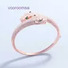 Bracciale alla moda Gomme per auto da donna in oro rosa Argento Lady Bangle Set di anelli per bracciale leopardo alla moda caldo Trendsetter di strada pieni di zirconi con scatola originale