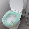 Toalettstol täcker mjukt täcke fuzzy badrum kudd kudde med handtag tjockare matta stickning varmare stänger verktygstillbehör